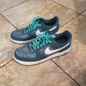 Men's Nike Air Force 1 Green Snake Shoes Size 11